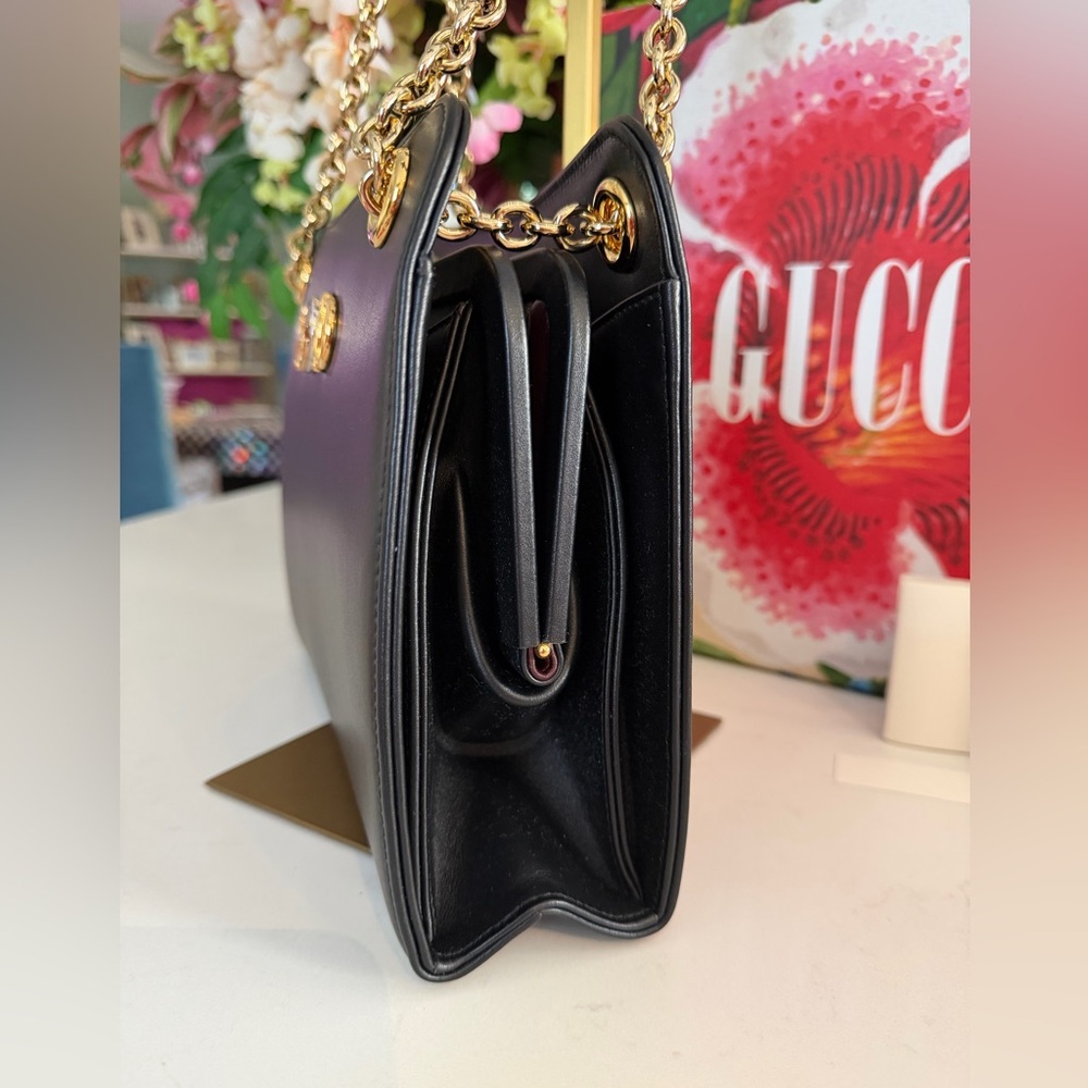 Gucci NWT Zumi Embellished Leather Shoulder Bag In Black ~ Full Inclusion - Picture 6 of 16